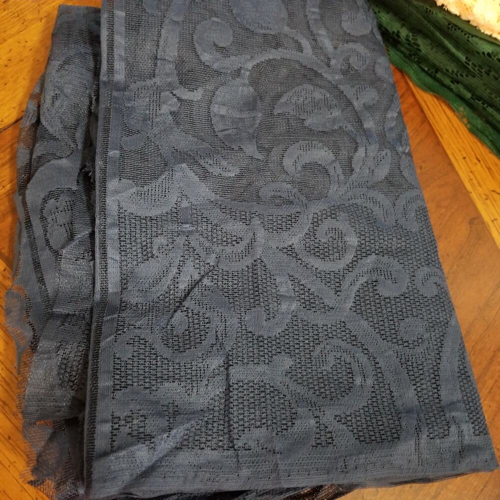 Vintage huge lot of dark green lace in panels